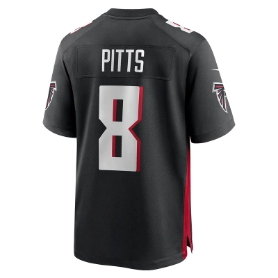 Men's Atlanta Falcons Kyle Pitts Black Game Jersey 02