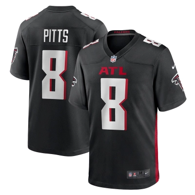 Men's Atlanta Falcons Kyle Pitts Black Game Jersey 01