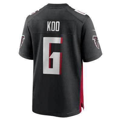 Men's Atlanta Falcons Younghoe Koo Black Team Game Jersey 02