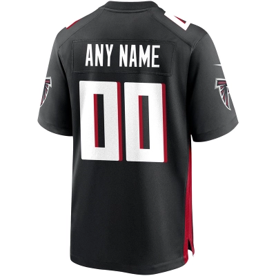 Men's Atlanta Falcons Black Custom Game Jersey 02