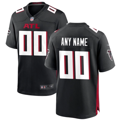 Men's Atlanta Falcons Black Custom Game Jersey 01