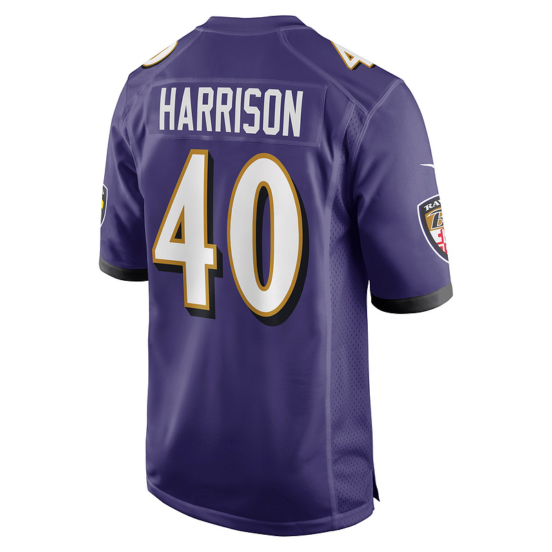 Men's Baltimore Ravens Malik Harrison Purple Game Jersey