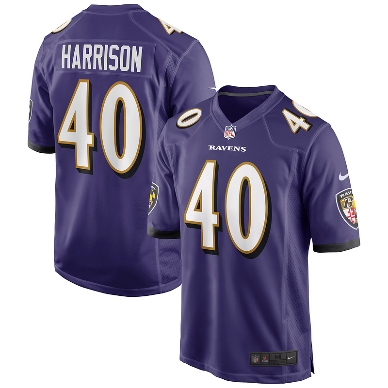 Men's Baltimore Ravens Malik Harrison Purple Game Jersey
