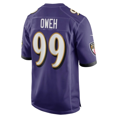 Men's Baltimore Ravens Odafe Oweh Purple Game Player Jersey 02