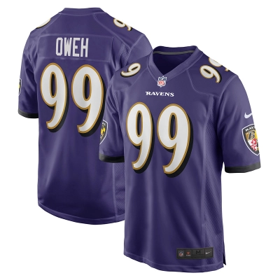 Men's Baltimore Ravens Odafe Oweh Purple Game Player Jersey 01