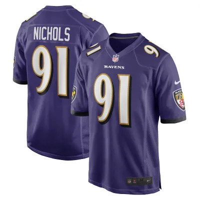Men's Baltimore Ravens Rayshad Nichols Purple Game Player Jersey 01