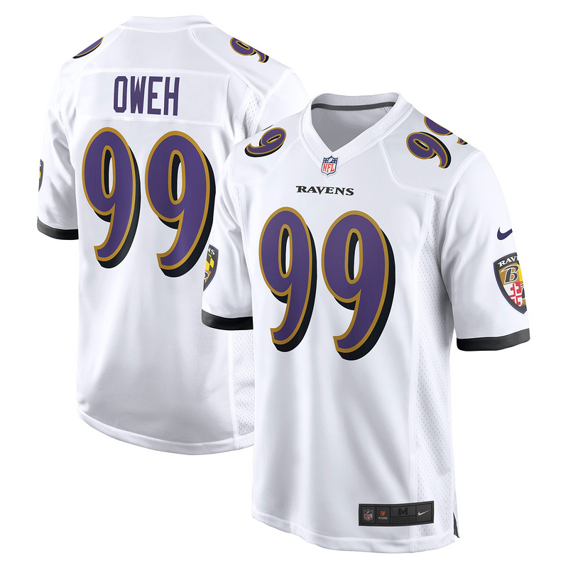 Men's Baltimore Ravens Odafe Oweh White Game Jersey