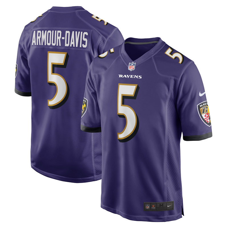 Men's Baltimore Ravens Jalyn Armour-Davis Purple Game Player Jersey