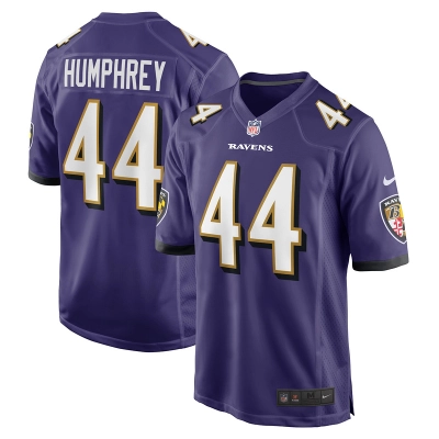 Men's Baltimore Ravens Marlon Humphrey Purple Game Team Jersey 01