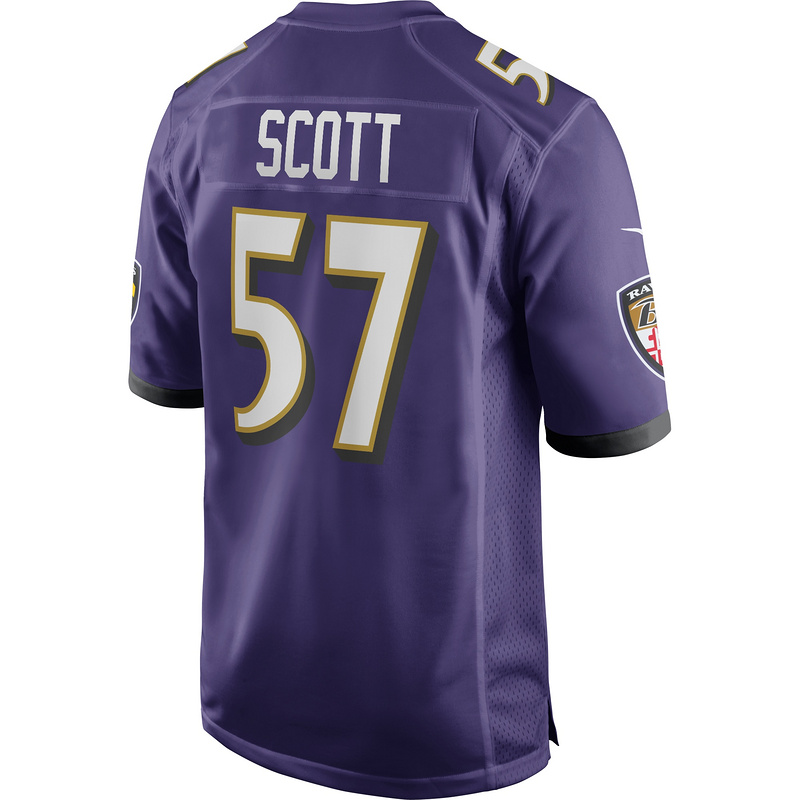 Men's Baltimore Ravens Bart Scott Purple Game Retired Player Jersey