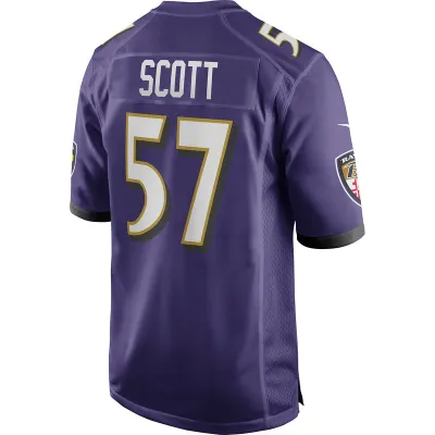 Men's Baltimore Ravens Bart Scott Purple Game Retired Player Jersey 02