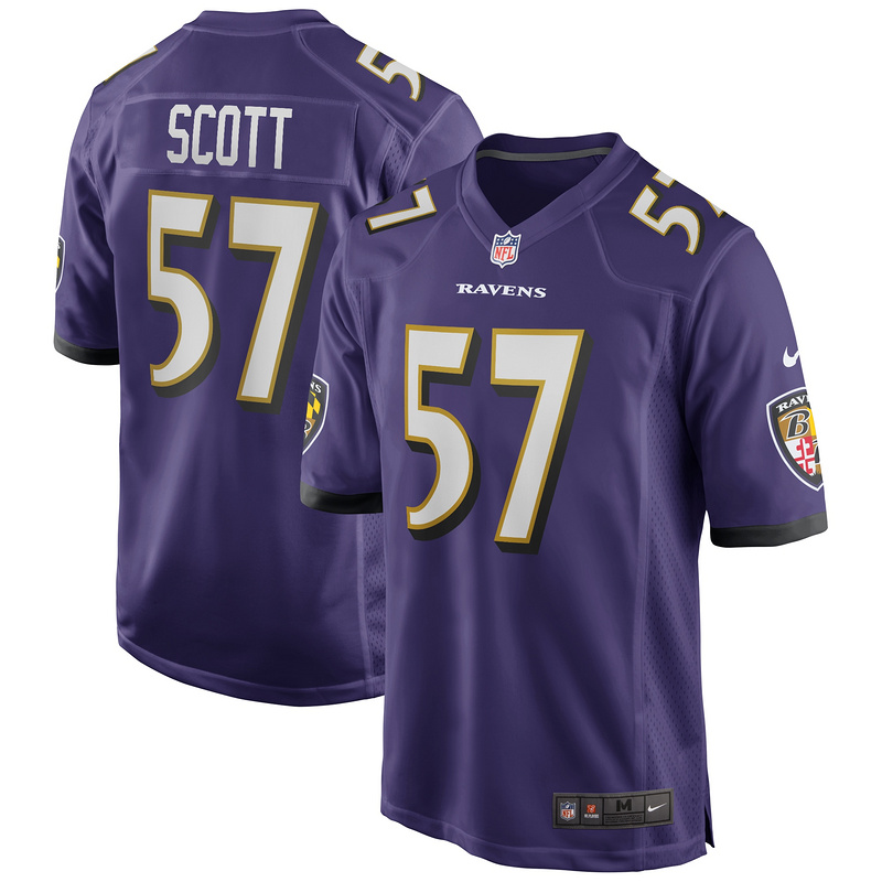 Men's Baltimore Ravens Bart Scott Purple Game Retired Player Jersey