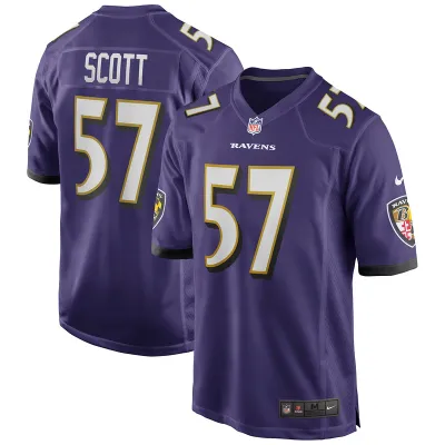 Men's Baltimore Ravens Bart Scott Purple Game Retired Player Jersey 01