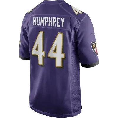 Men's Baltimore Ravens Marlon Humphrey Purple Game Jersey 02