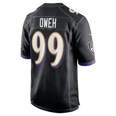 Men's Baltimore Ravens Odafe Oweh Black Game Jersey 02