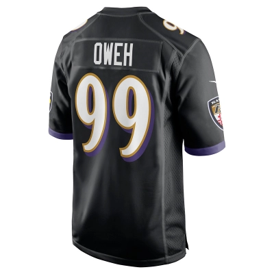 Men's Baltimore Ravens Odafe Oweh Black Game Jersey 02