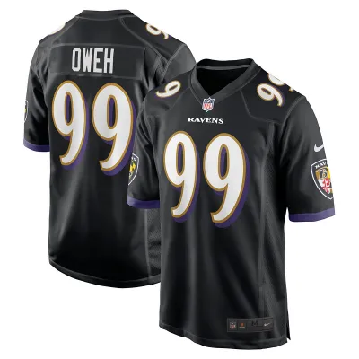 Men's Baltimore Ravens Odafe Oweh Black Game Jersey 01