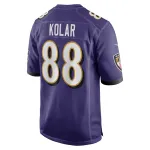 Men's Baltimore Ravens Charlie Kolar Purple Player Game Jersey