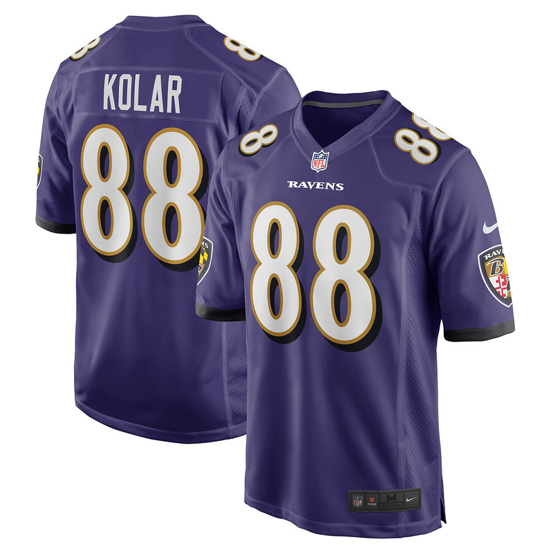 Men's Baltimore Ravens Charlie Kolar Purple Player Game Jersey