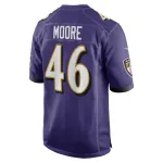Men's Baltimore Ravens Nick Moore Purple Game Jersey