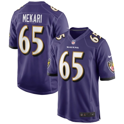 Men's Baltimore Ravens Patrick Mekari Purple Game Player Jersey 01