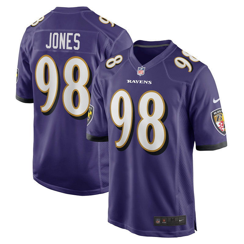 Men's Baltimore Ravens Travis Jones Purple Player Game Jersey