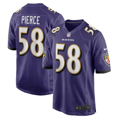 Men's Baltimore Ravens Michael Pierce Purple Player Game Jersey 01