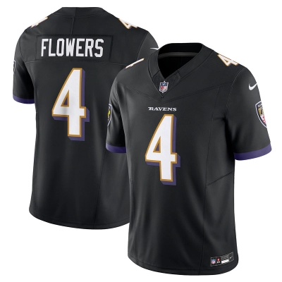 Men's Baltimore Ravens Zay Flowers Black Alternate Vapor F.U.S.E. Limited Jersey 01