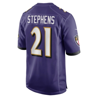Men's Baltimore Ravens Brandon Stephens Purple Game Jersey 02