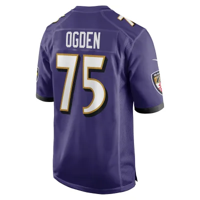 Men's Baltimore Ravens Jonathan Ogden Purple Game Retired Player Jersey 02