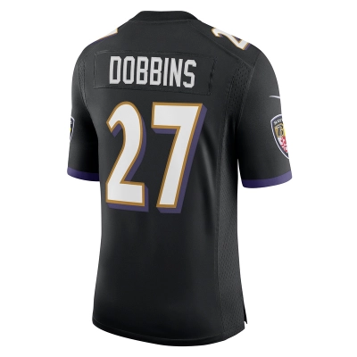 Men's Baltimore Ravens J.K. Dobbins Black Vapor Limited Jersey 02