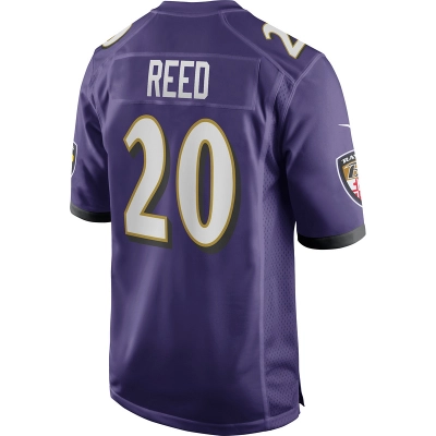 Men's Baltimore Ravens Ed Reed Purple Game Retired Player Jersey 02