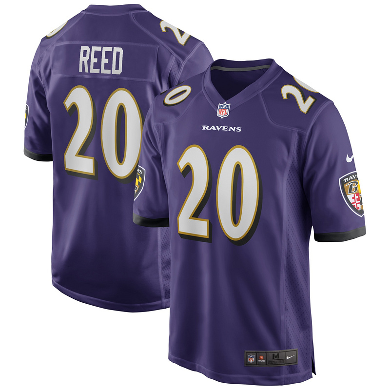 Men's Baltimore Ravens Ed Reed Purple Game Retired Player Jersey