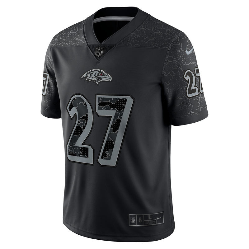 Men's Baltimore Ravens J.K. Dobbins Black RFLCTV Limited Jersey