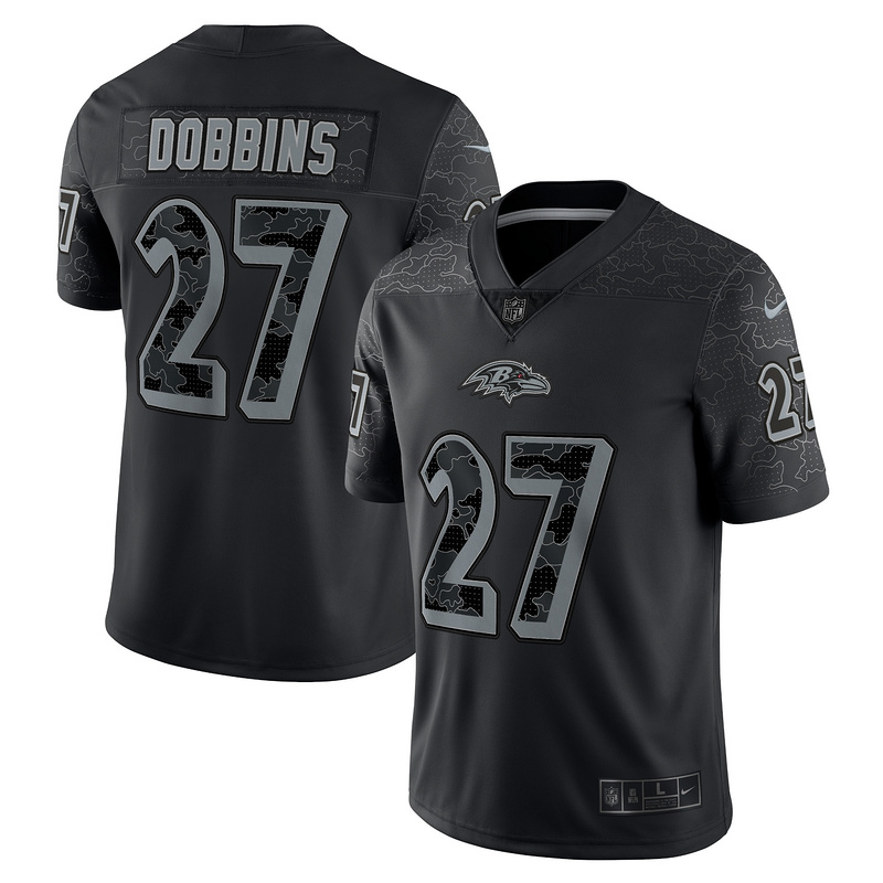 Men's Baltimore Ravens J.K. Dobbins Black RFLCTV Limited Jersey