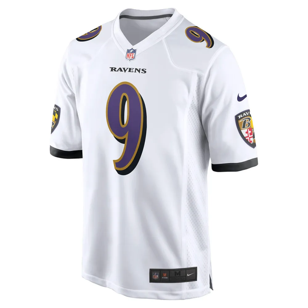 Men's Baltimore Ravens Justin Tucker White Game Jersey
