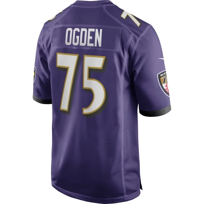 Men's Baltimore Ravens Jonathan Ogden Purple Retired Player Game Jersey 02