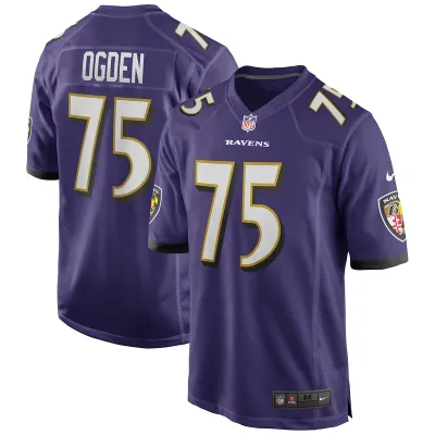 Men's Baltimore Ravens Jonathan Ogden Purple Retired Player Game Jersey 01