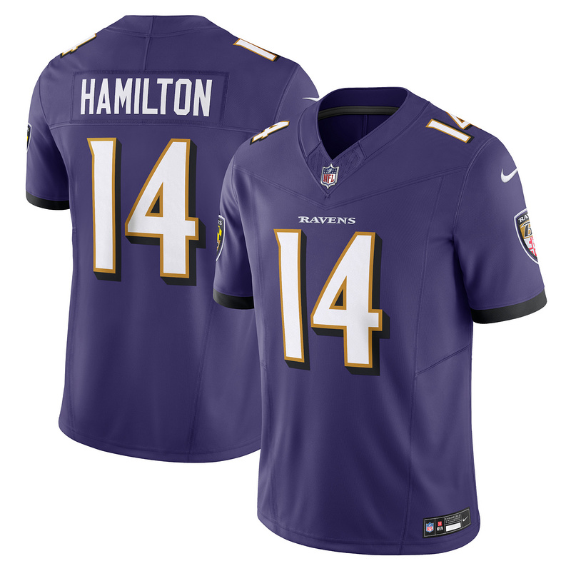 Men's Baltimore Ravens Kyle Hamilton Purple Vapor F.U.S.E. Limited Jersey