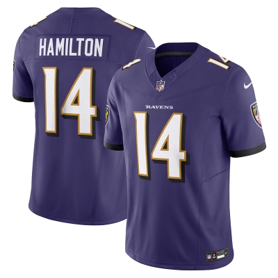 Men's Baltimore Ravens Kyle Hamilton Purple Vapor F.U.S.E. Limited Jersey 01