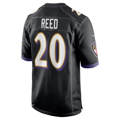 Men's Baltimore Ravens Ed Reed Black Retired Player Jersey 02