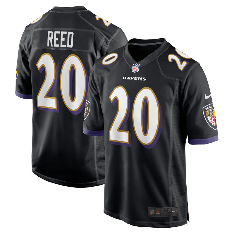 Men's Baltimore Ravens Ed Reed Black Retired Player Jersey
