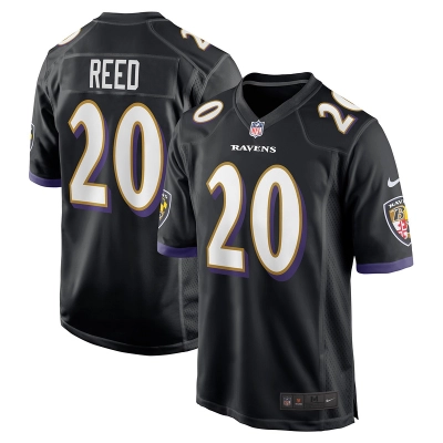 Men's Baltimore Ravens Ed Reed Black Retired Player Jersey 01