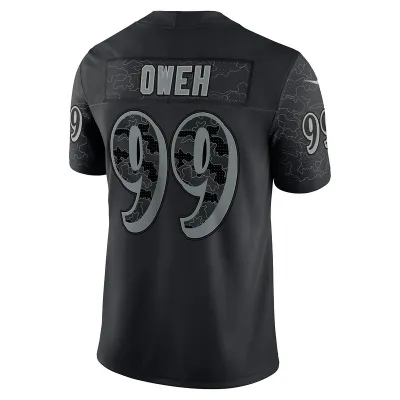 Men's Baltimore Ravens Odafe Oweh Black RFLCTV Limited Jersey 02