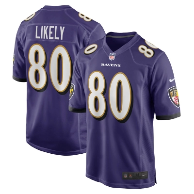 Men's Baltimore Ravens Isaiah Likely Purple Player Game Jersey 01