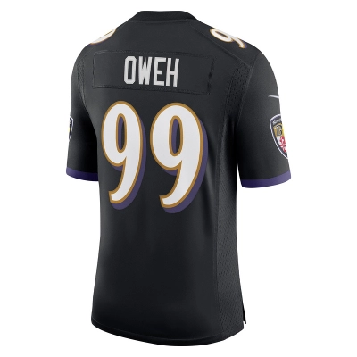 Men's Baltimore Ravens Odafe Oweh Black Vapor Limited Jersey 02