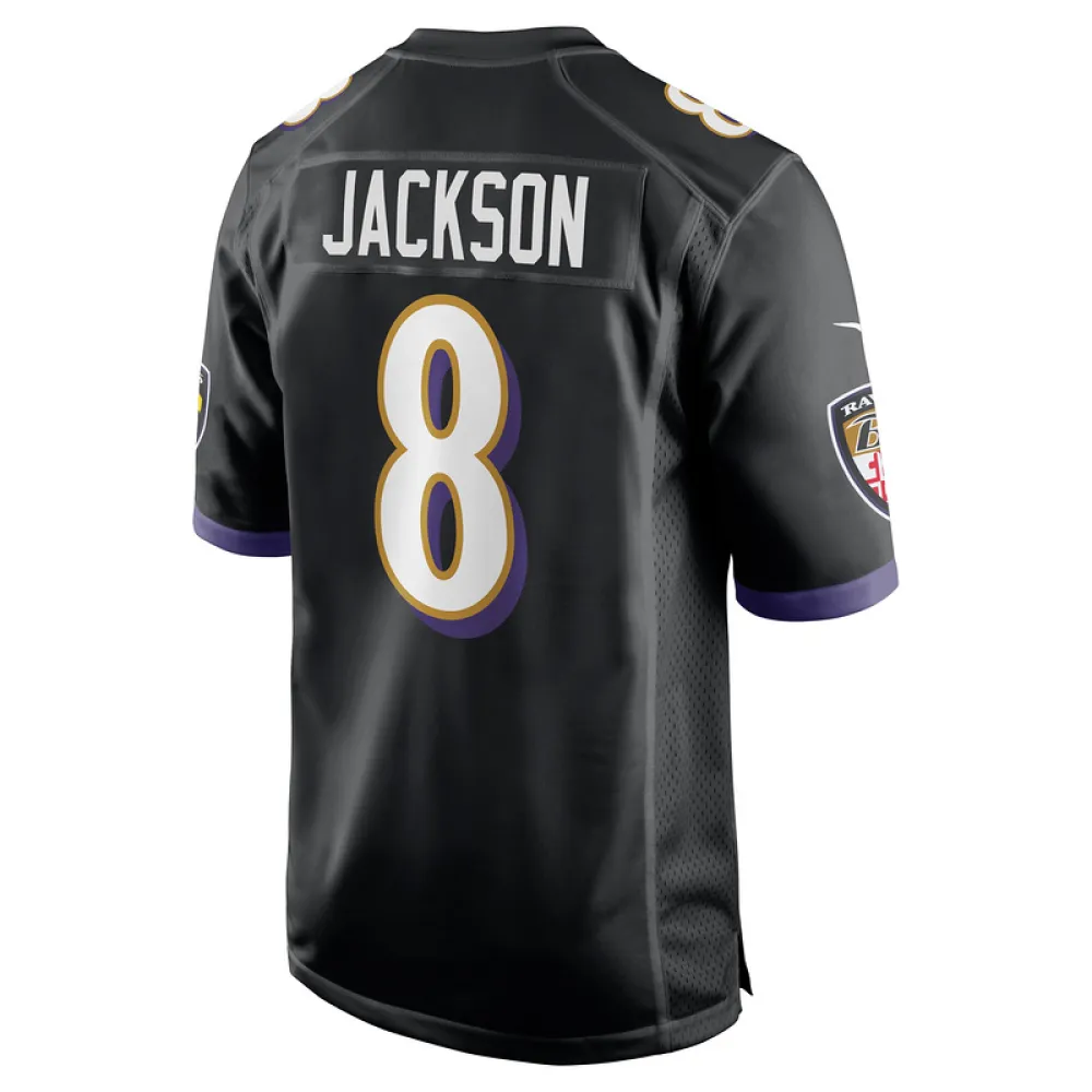 Men's Baltimore Ravens Lamar Jackson Black Alternate Game Jersey