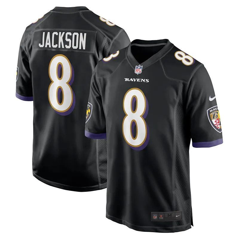 Men's Baltimore Ravens Lamar Jackson Black Alternate Game Jersey