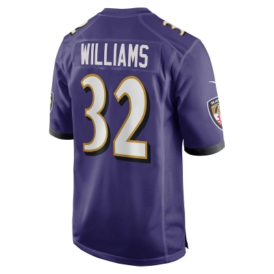 Men's Baltimore Ravens Marcus Williams Purple Game Jersey 02