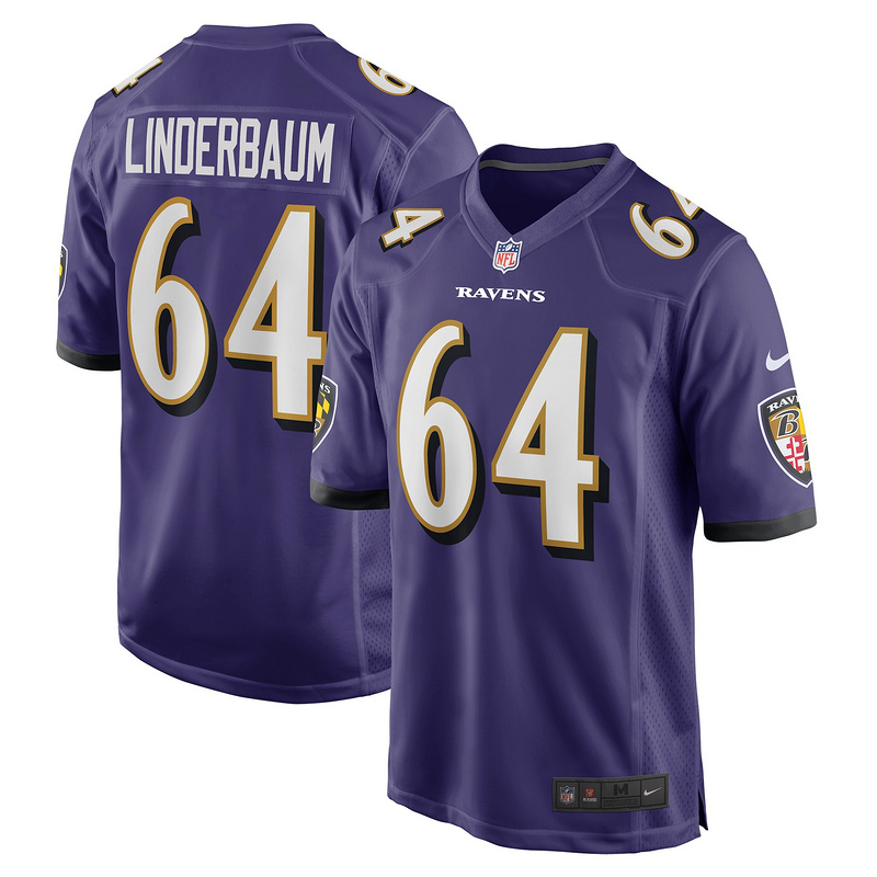 Men's Baltimore Ravens Tyler Linderbaum Purple Player Game Jersey